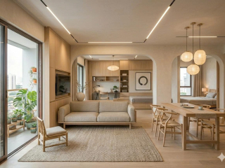 7 Mẫu Thiết Kế Căn Hộ Chung Cư 2 Phòng Ngủ Đẹp